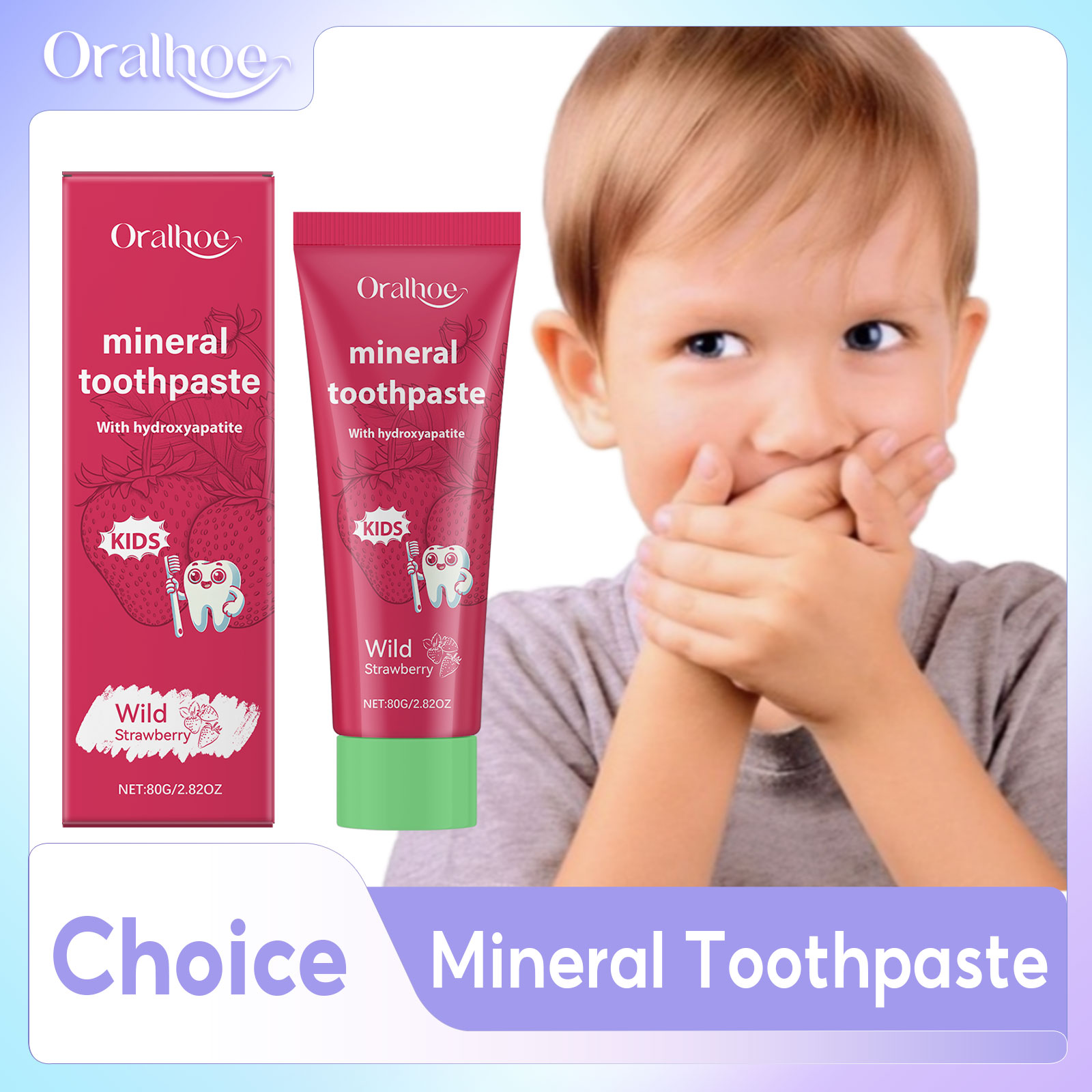 Teeth Whitening Naturally - Pasta de Dente Oralhoe para Crianças,