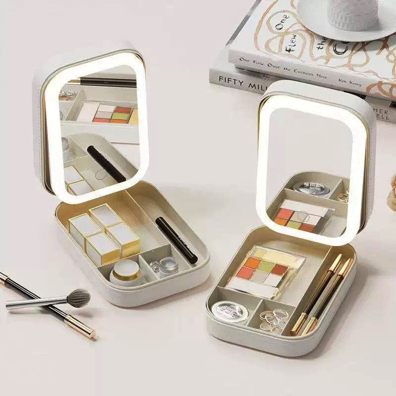 Led Mouth Tray - Estojo de maquiagem inteligente com espelho