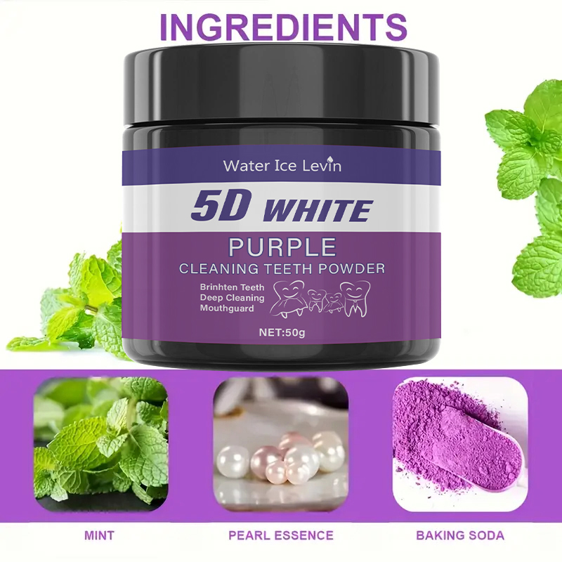 Teeth Whitening With Baking Soda - Pó de Limpeza Dental 5D Branco
