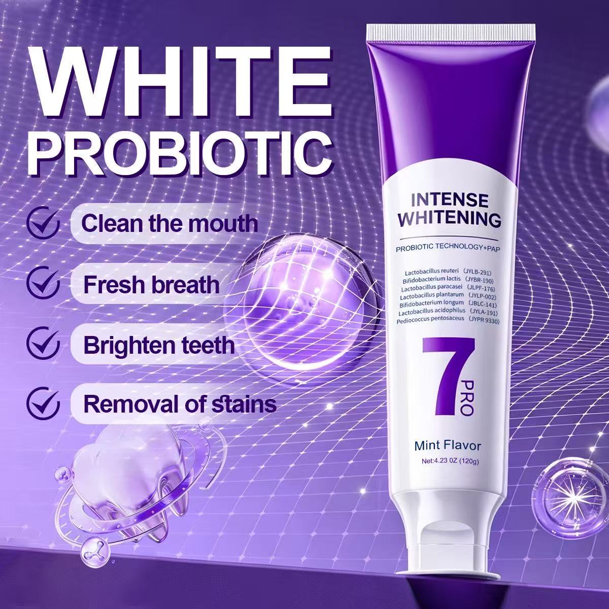 Teeth Whitening Treatment - Pasta de Dente Probiótica 7-Pro: Elimina