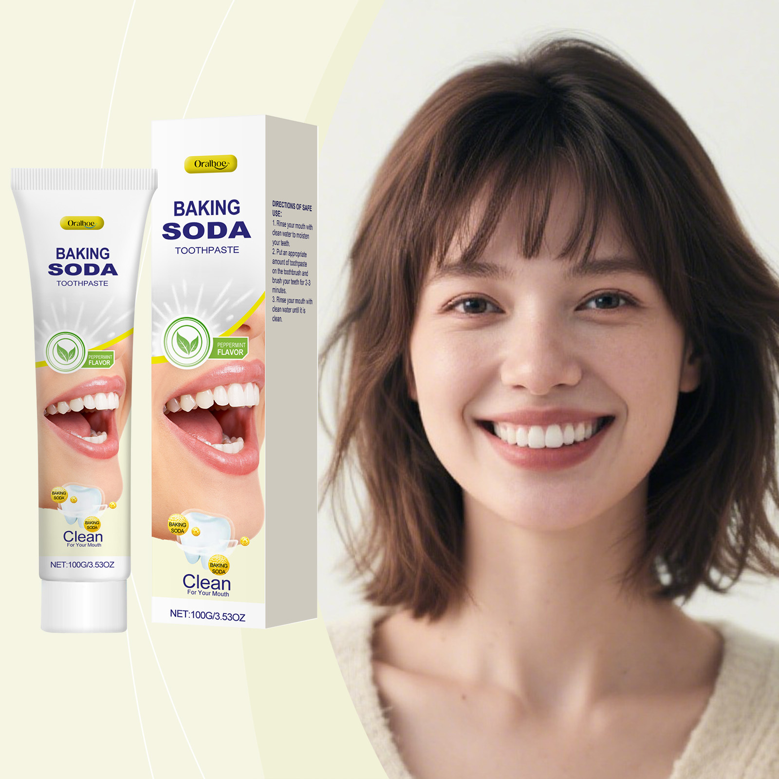 Teeth Whitening With Baking Soda - Pasta de Dente Clareadora Oralhoe com