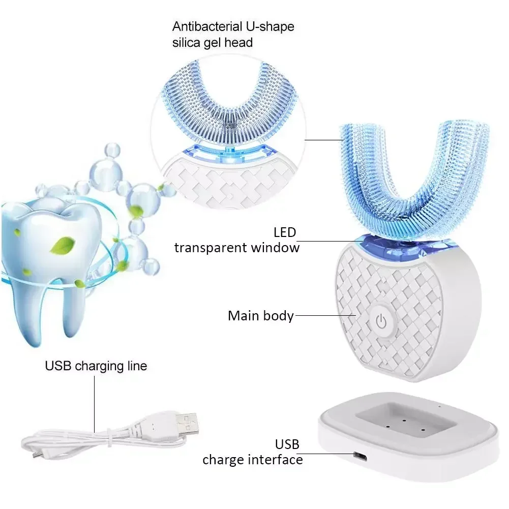 Escova de dentes elétrica ultr - Teeth Whitening Blue Light avaliação e preço