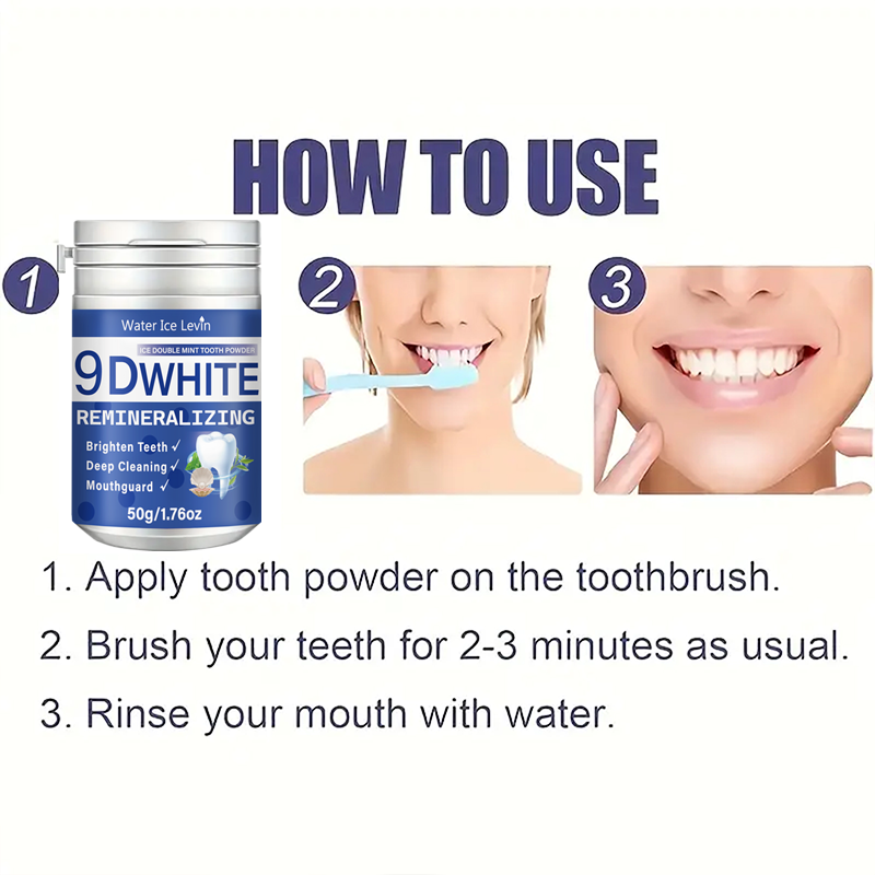 Pó Dental 9D White Ice Double  - Teeth Whitening With Baking Soda avaliação e preço