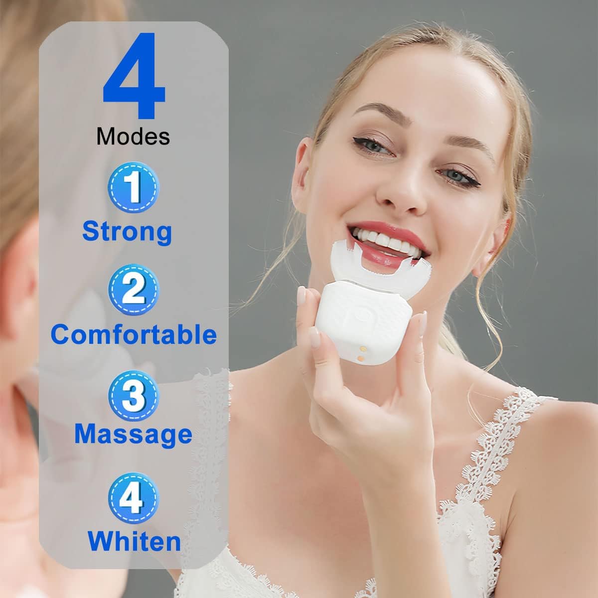 U-Shaped Escova Elétrica Autom - Teeth Whitening Blue Light avaliação e preço