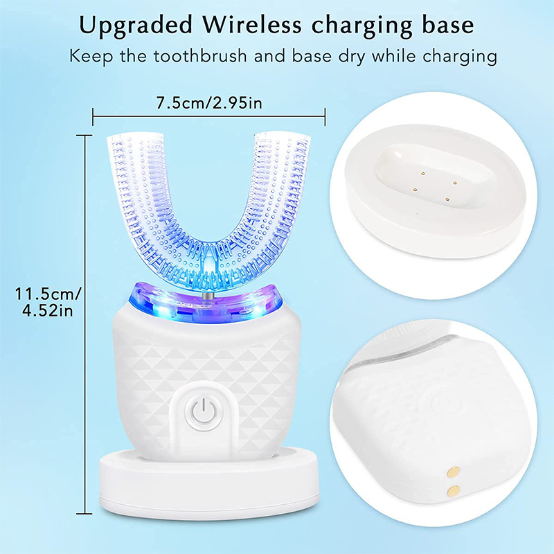 U-Shaped Escova Elétrica Autom - Teeth Whitening Blue Light avaliação e preço