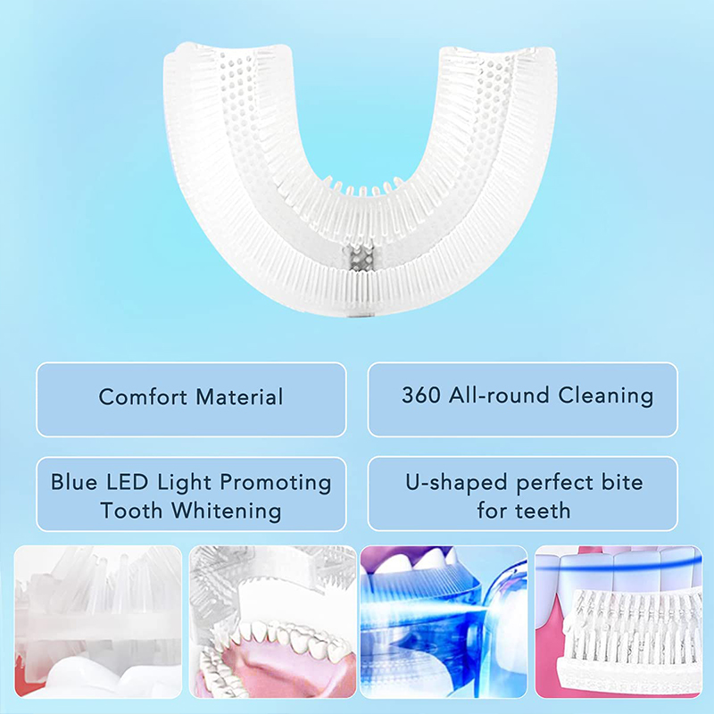 U-Shaped Escova Elétrica Autom - Teeth Whitening Blue Light avaliação e preço