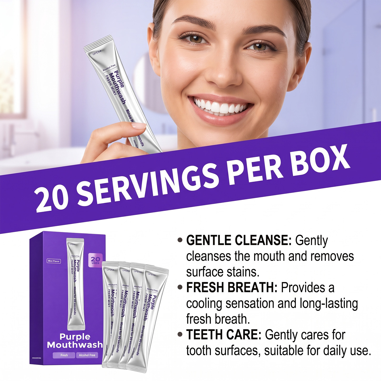 Pacote com 20 Enxaguantes Buca - Teeth Whitening Naturally avaliação e preço